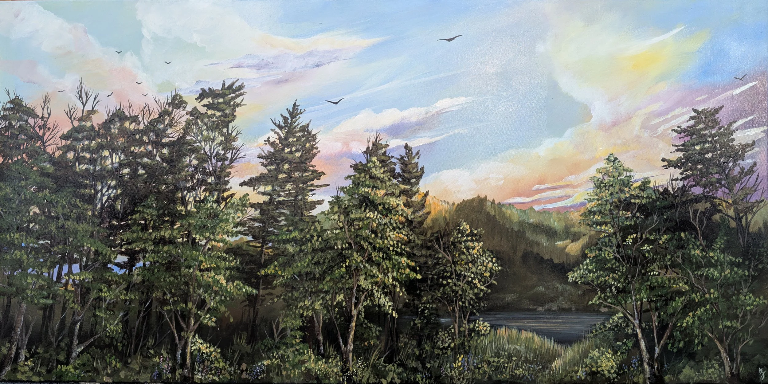 Gateway to Dillon, Acrylic on Canvas, 24x48, 2023