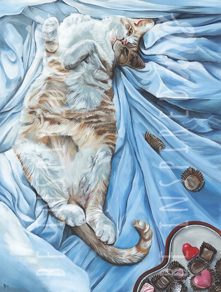 Pet Portrait of Marv ("February Fifteenth"), Acrylic on Paper, 26x32, 2024 ($575)