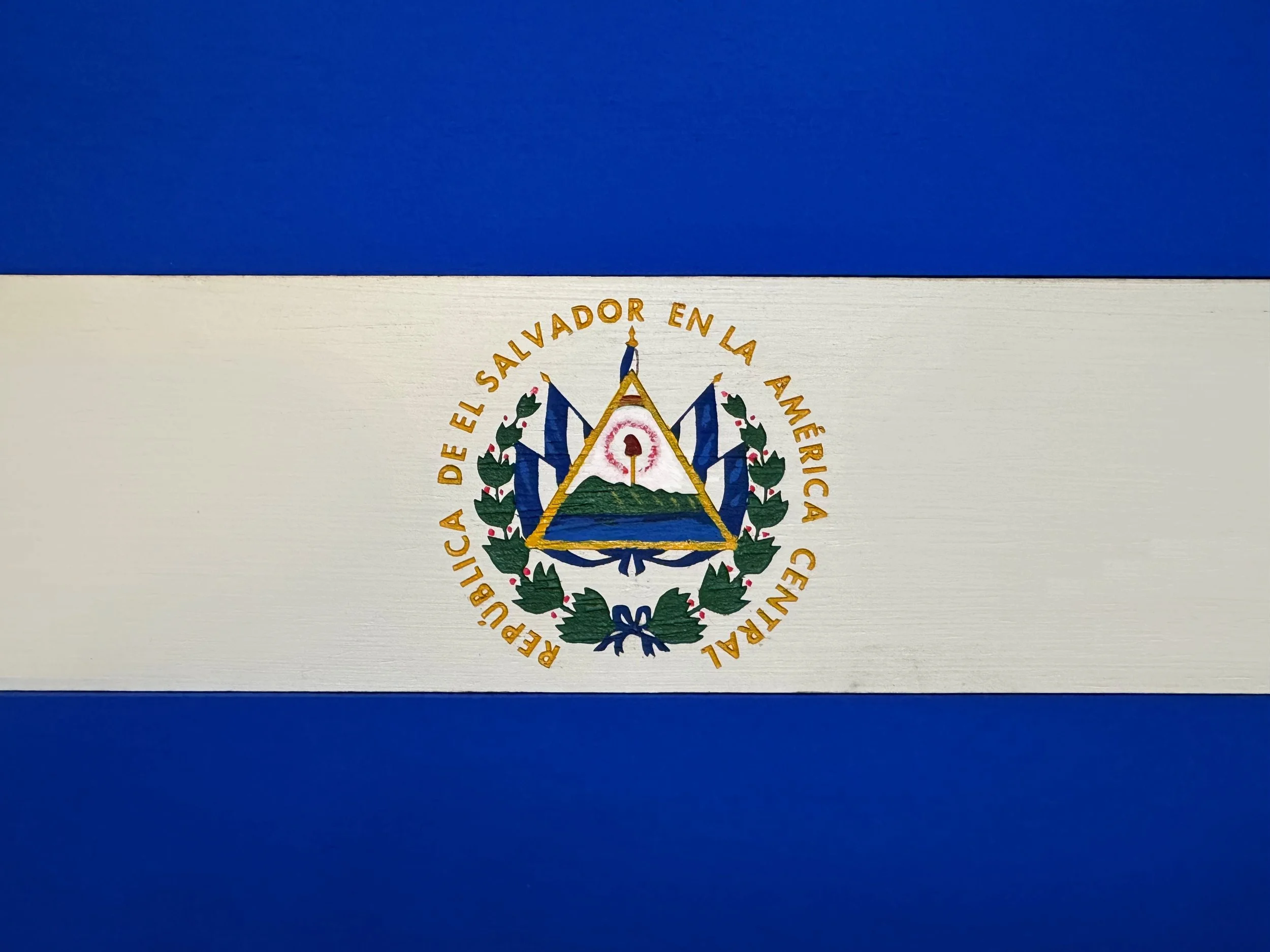 Detail view of El Salvador seal engraving