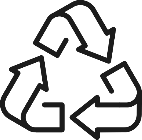 Icône représentant le symbole de recyclage avec trois flèches formant un triangle.
