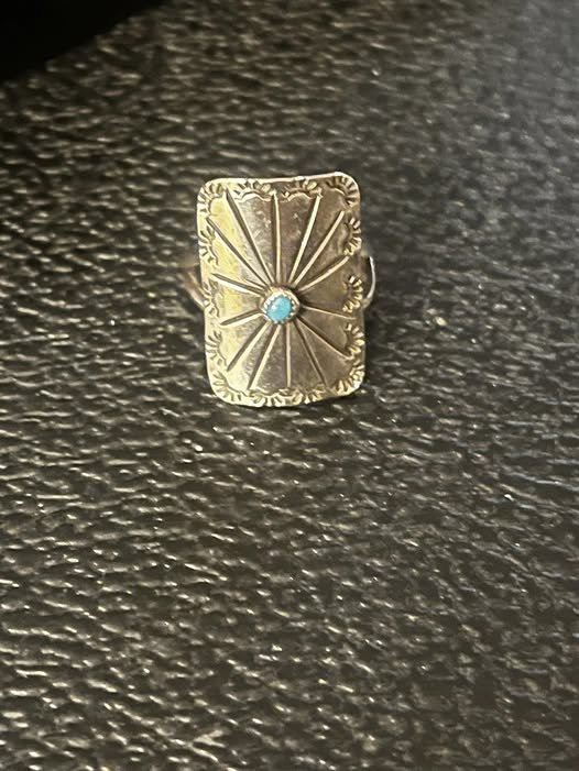 Native Silver and Turquoise Ring