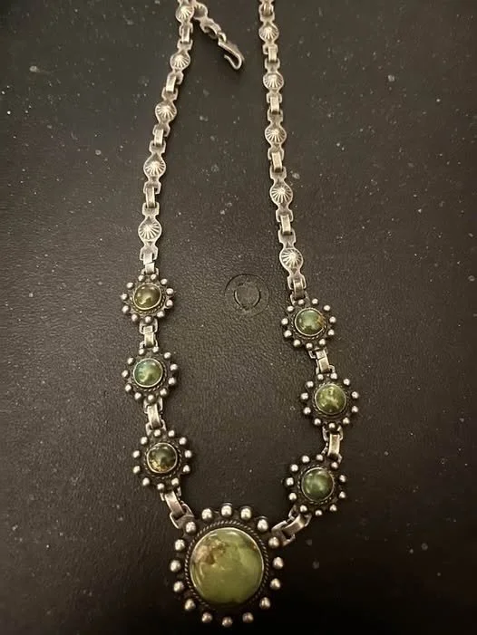 Vintage Native Sterling and Turquoise Necklace