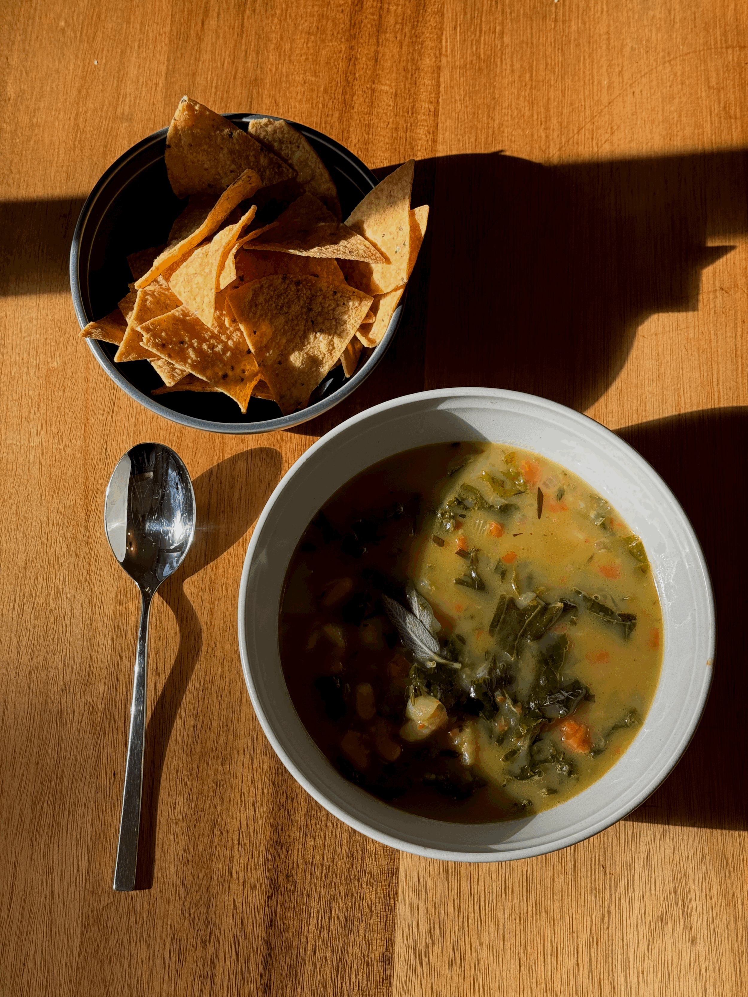 Warm Winter Hearty Soup Using Lots of Fresh Herbs