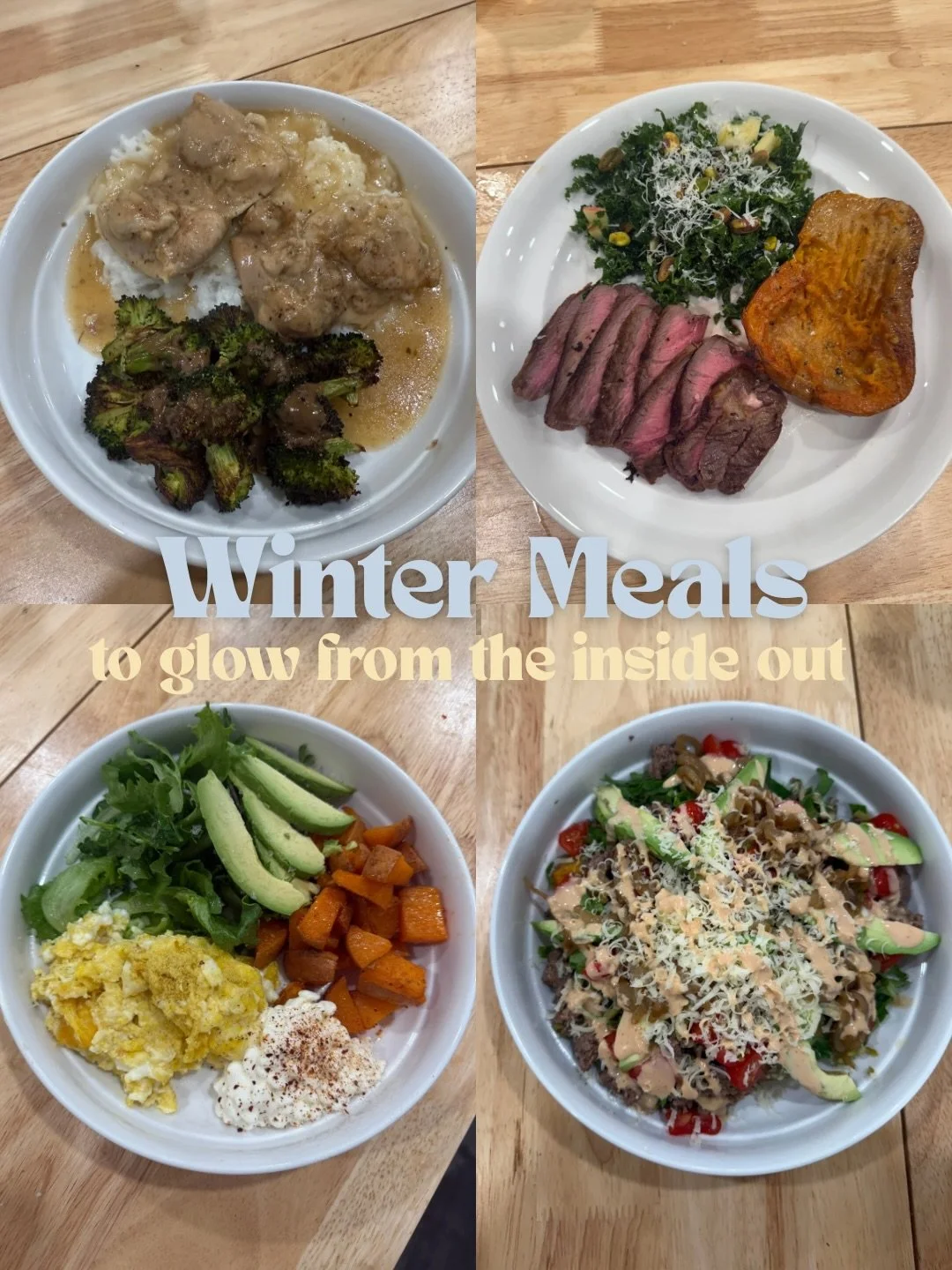 A peek 👀 of what my plate has been looking so far like this winter. 

Winter is not the season to eat less. With colder temperatures and shortened days, we need more nutrients than ever. Hearty meals with high quality protein, complex carbs and heal