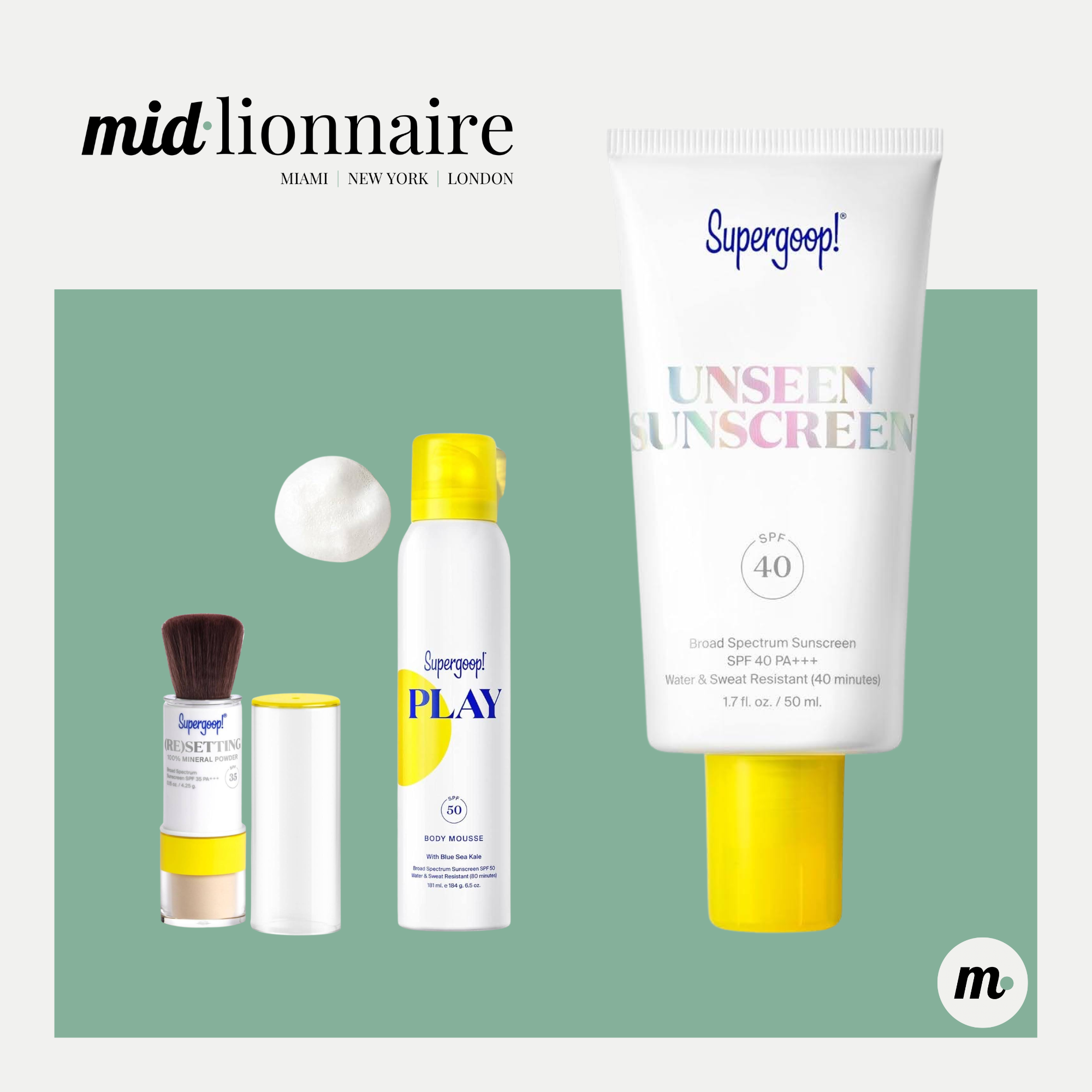 midlionnaire supergoop spf bundle products