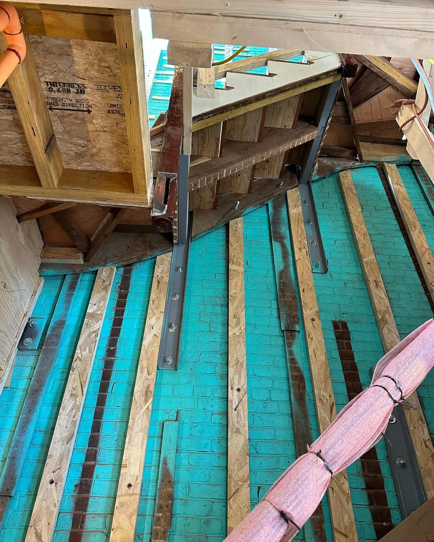 Lots of stair rehabs lately.  Adding structural steel support, raising handrails, and modernizing looks. Even some site built fittings.
