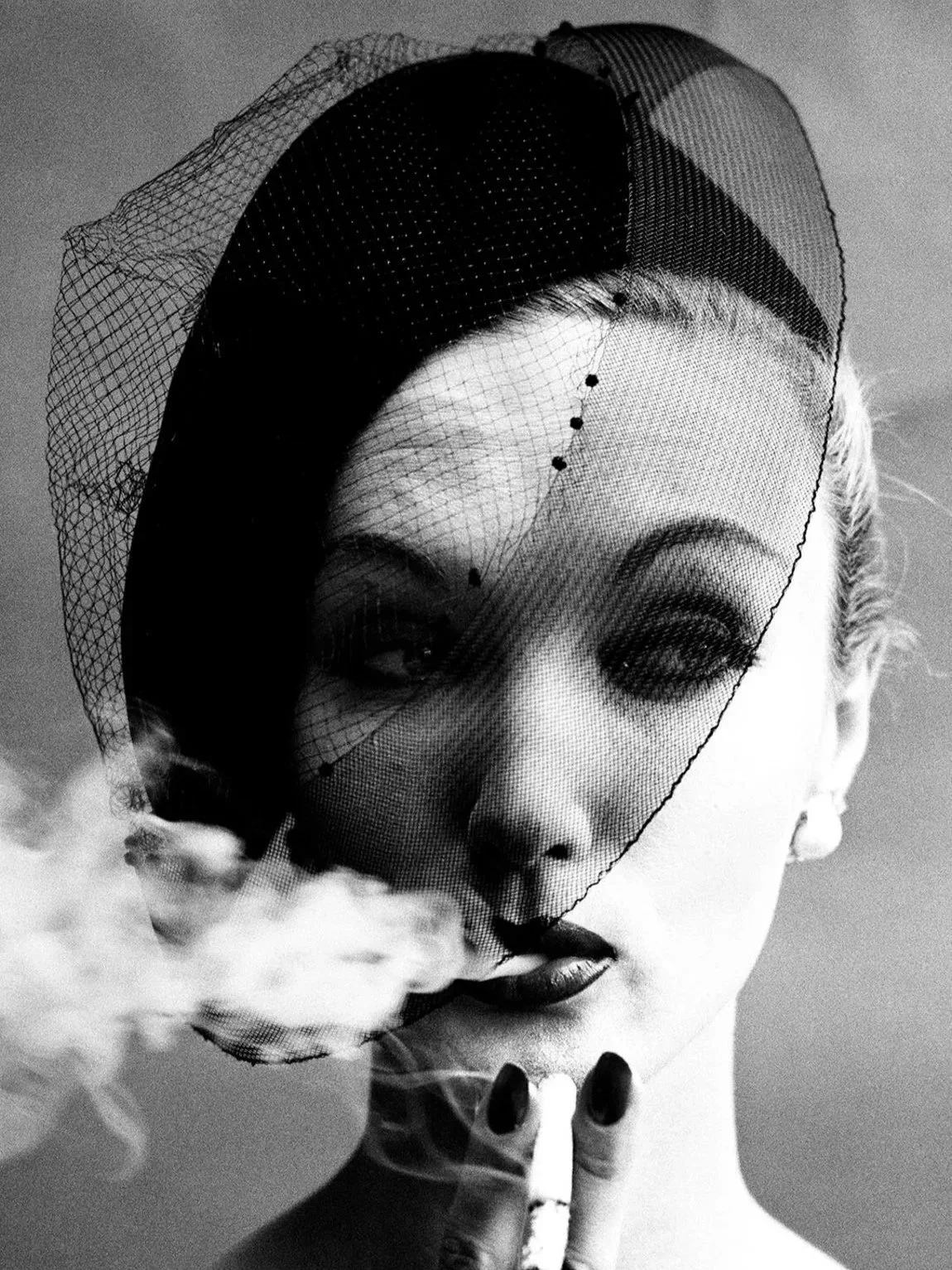 William Klein. Smoke and Veil, Paris, (Vogue), 1958