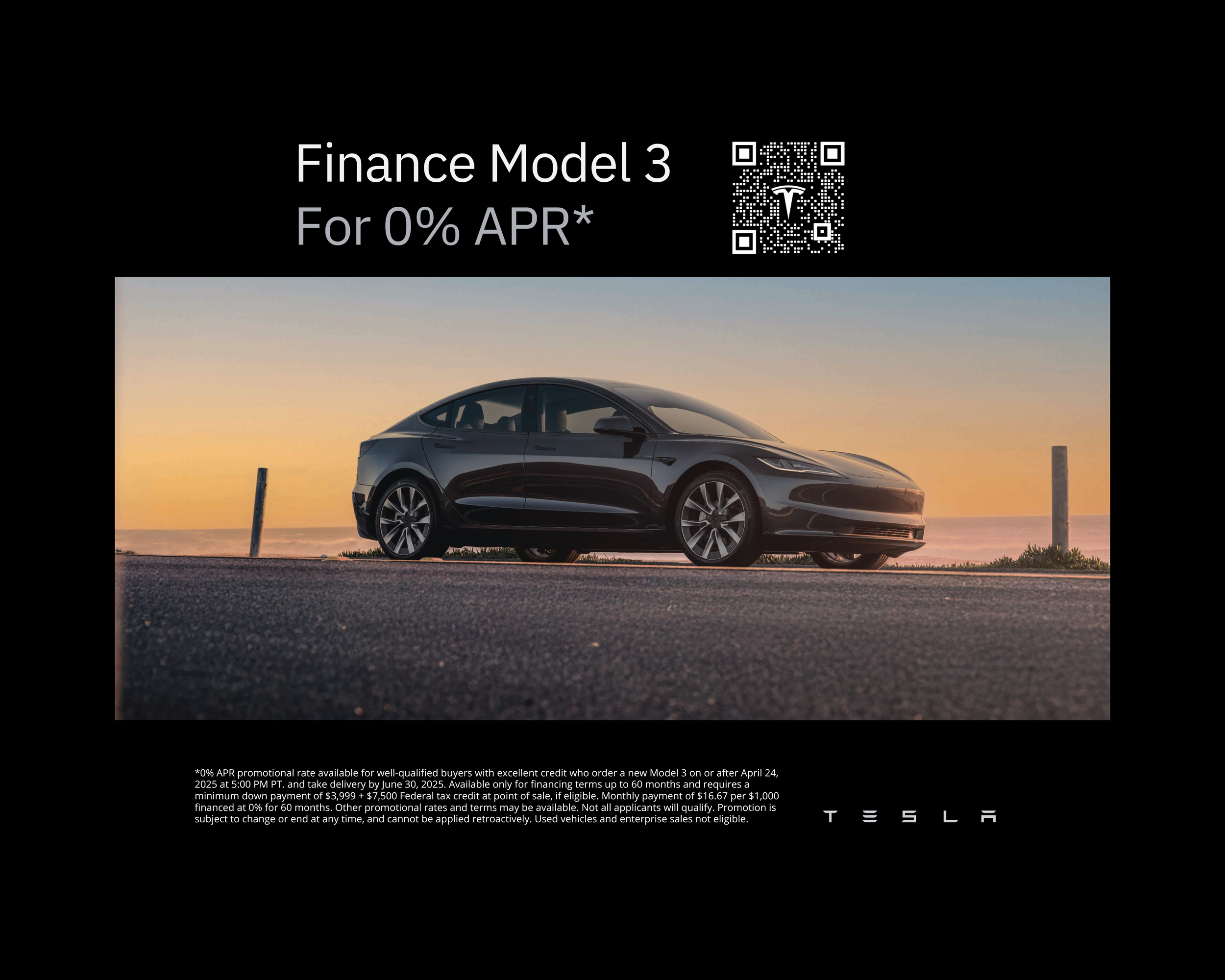 Tesla - Finance Model 3 For 0% APR