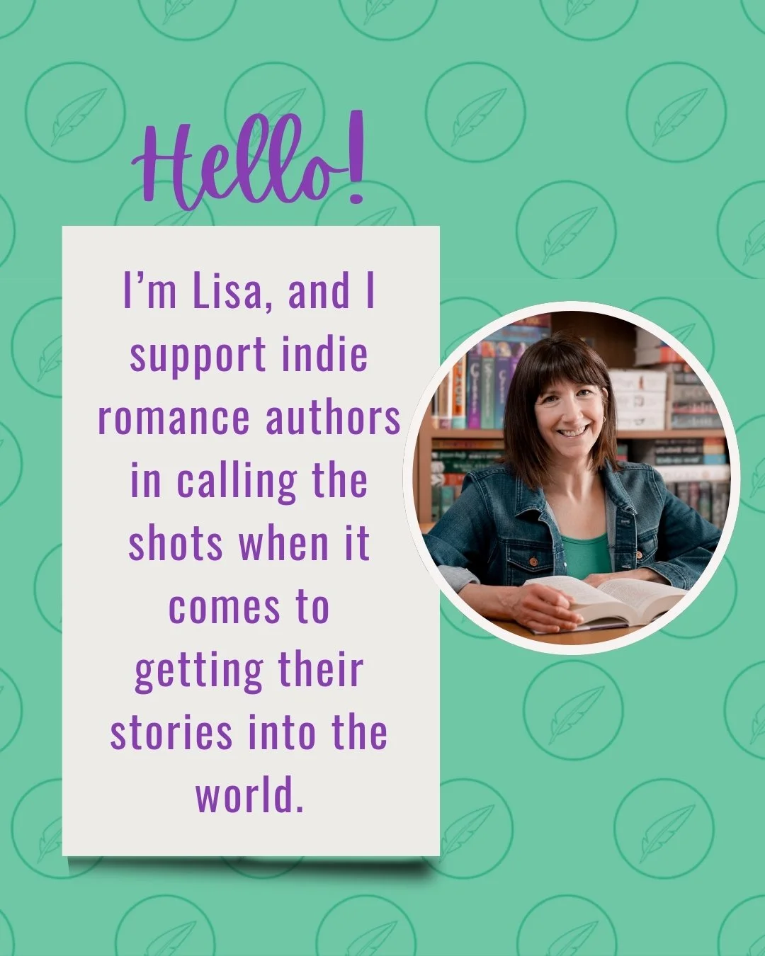 I&rsquo;m Lisa, and I support indie romance authors in calling the shots when it comes to getting their stories into the world. 

As a special education teacher for 15 years, I was honored to give the gift of reading.

As a lifelong reader, I have tu