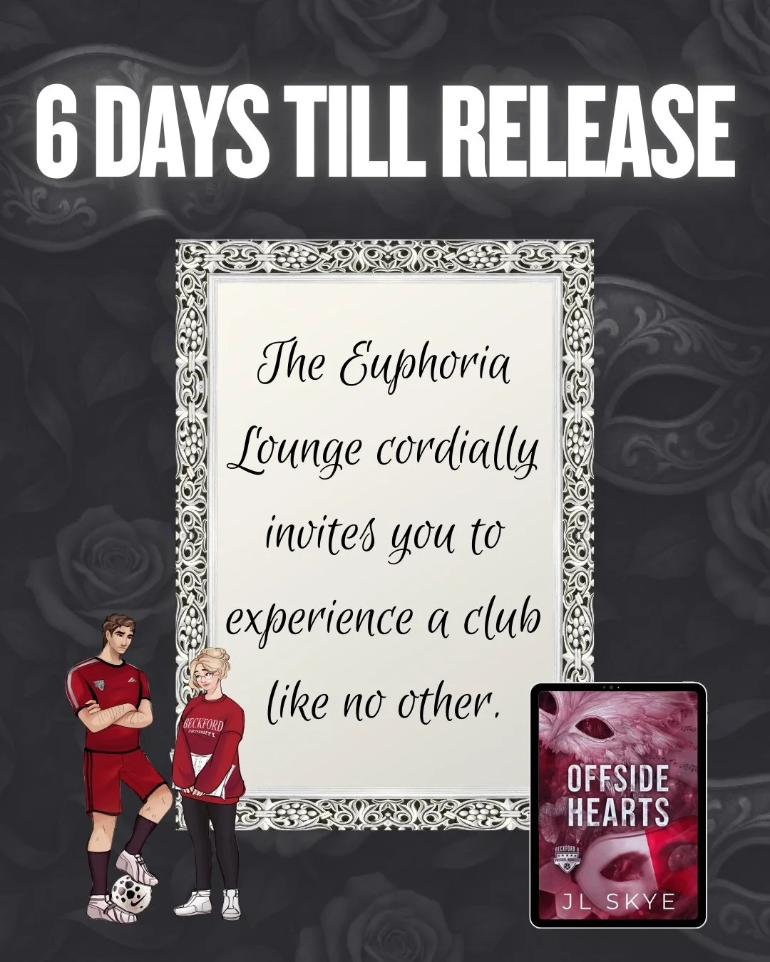 You are cordially invited to dive into the prequel novella for the new series by JL Skye, releasing next week!

⚽ Stepsiblings
🥅 Curvy FMC
⚽ Soccer
🥅 Masked sex club
⚽ BDSM
🥅 Domme/Sub
⚽ College
🥅 He falls first
⚽ Forbidden
🥅 Good boy