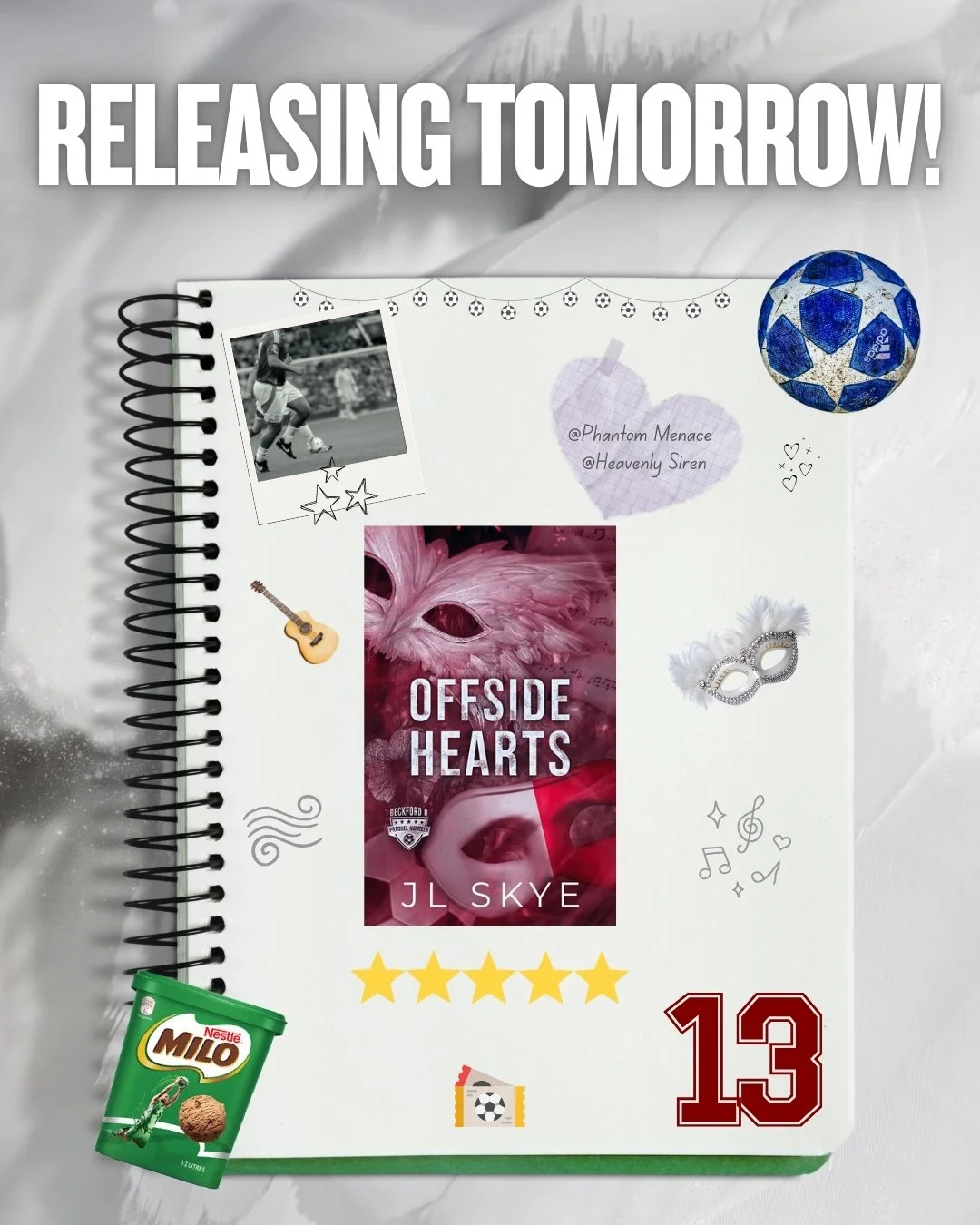 Tomorrow is the day! Luca and Willow make their debut in Offside Hearts, the prequel novella in JL Skye's new series!

BLURB:
On the pitch, Luca Whitford, captain of the Beckford U soccer team, is the one everyone looks to for leadership and directio