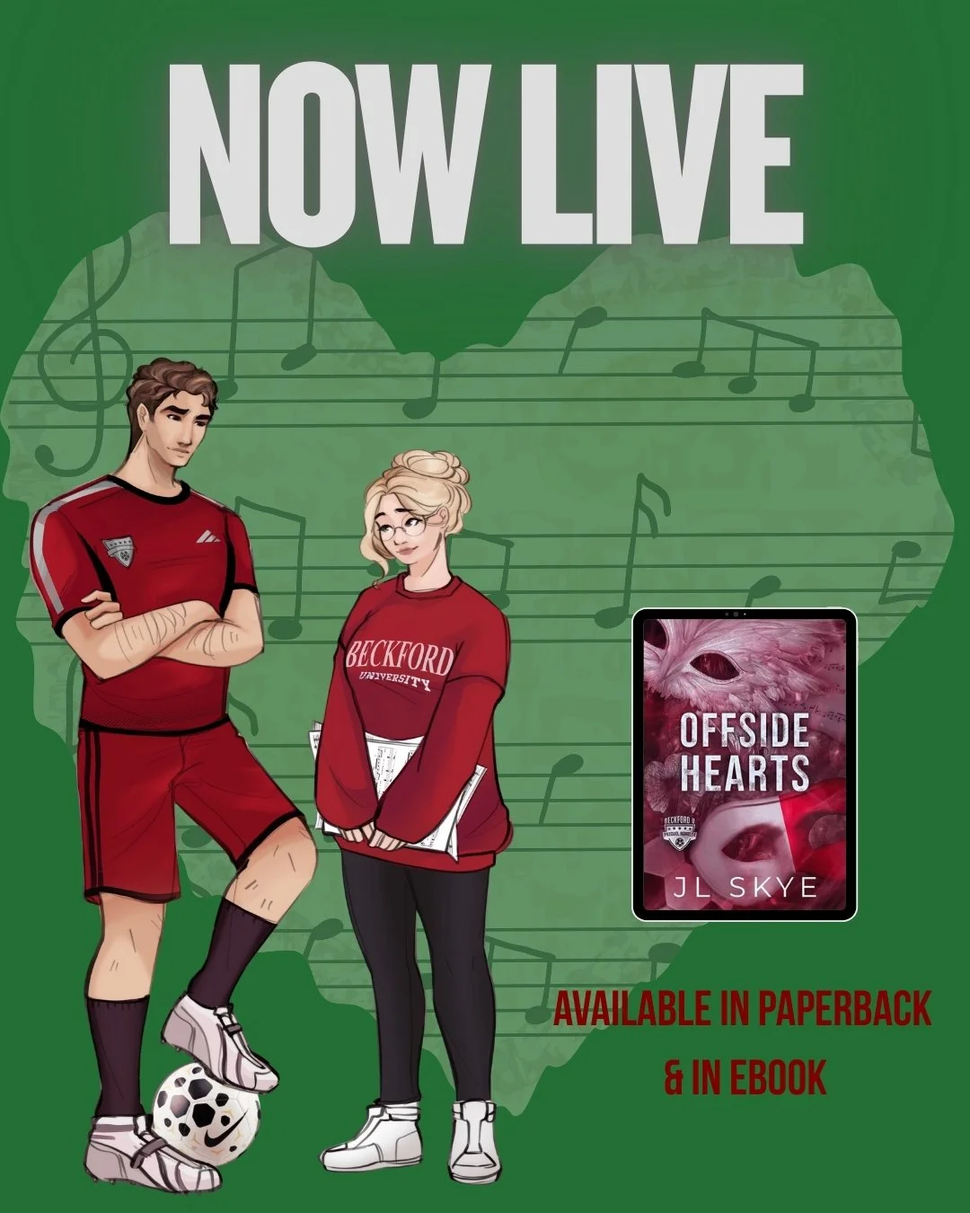 When you need a quick read that still packs an emotional punch, look no further than Offside Hearts! It's the prequel novella that kicks off JL Skye's new series releasing early this year!

BLURB:
On the pitch, Luca Whitford, captain of the Beckford 