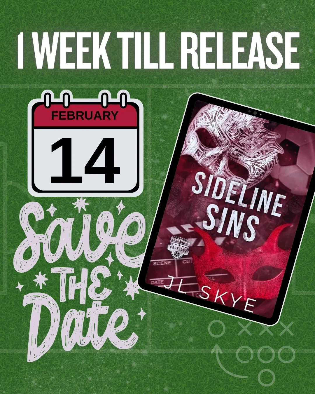 In just one week, we welcome Sideline Sins, Book 1 in JL Skye's new Beckford U series!

BLURB:
Leni Hart is no stranger to sexual betrayal. But she&rsquo;s worked hard to reinvent herself&mdash;and take back her power&mdash;within the walls of her co