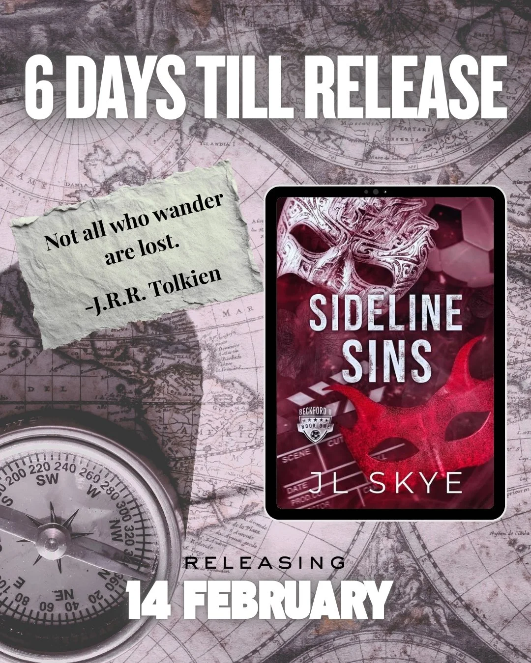 In just 6 days, get ready to discover why this compass and quote are so meaningful in Sideline Sins!

BLURB:
Leni Hart is no stranger to sexual betrayal. But she&rsquo;s worked hard to reinvent herself&mdash;and take back her power&mdash;within the w