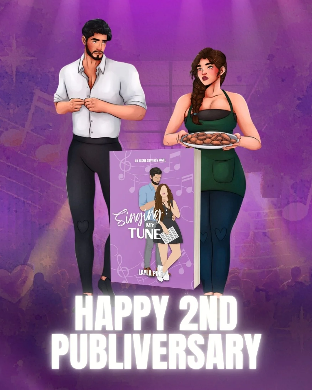Let's sing it from the rooftops! Happy 2nd Publiversary to Layla Pine's Singing My Tune, the fourth book in the Aussie Cravings series!

Impacted by the events of his past, Dom&rsquo;s life is now one of careful control, especially when it comes to m