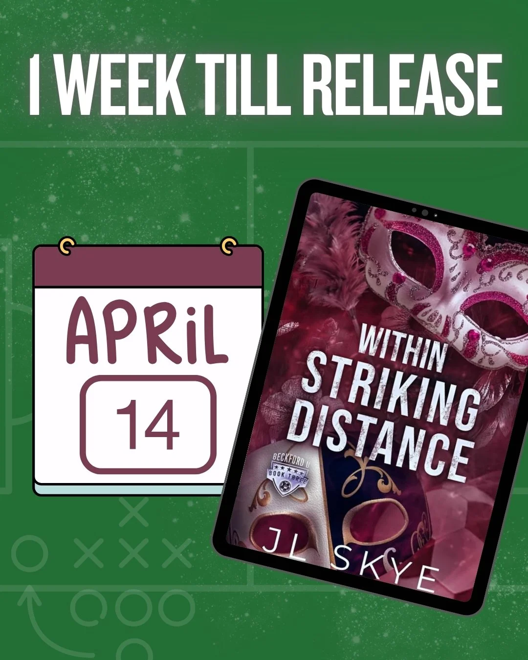 In just one week, we welcome Within Striking Distance, the third book in JL Skye's new Beckford U series!

BLURB:
Eighteen months after escaping a violent marriage, Juliet Beaumont has one priority&mdash;protecting her daughter, Tinsley. Love isn&rsq