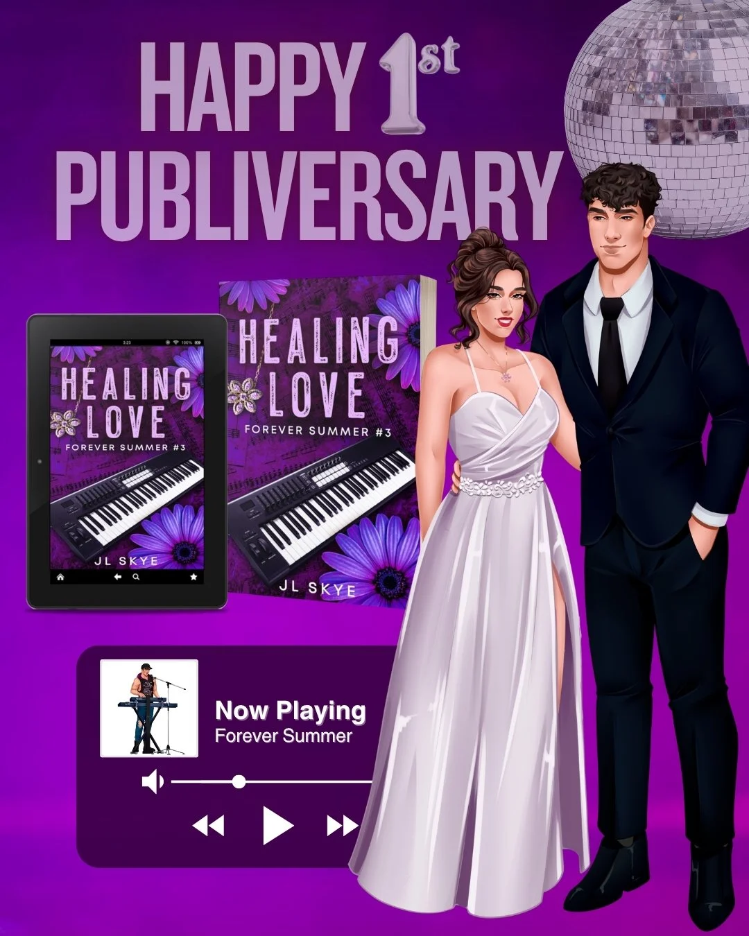 Happy Aussie Author April AND Happy 1st Publiversary to JL Skye's Healing Love, the third in her Forever Summer series of interconnected standalones!

Wyatt
Music has been my solace, my connection to my past, and the girl I lost at seventeen. I&rsquo