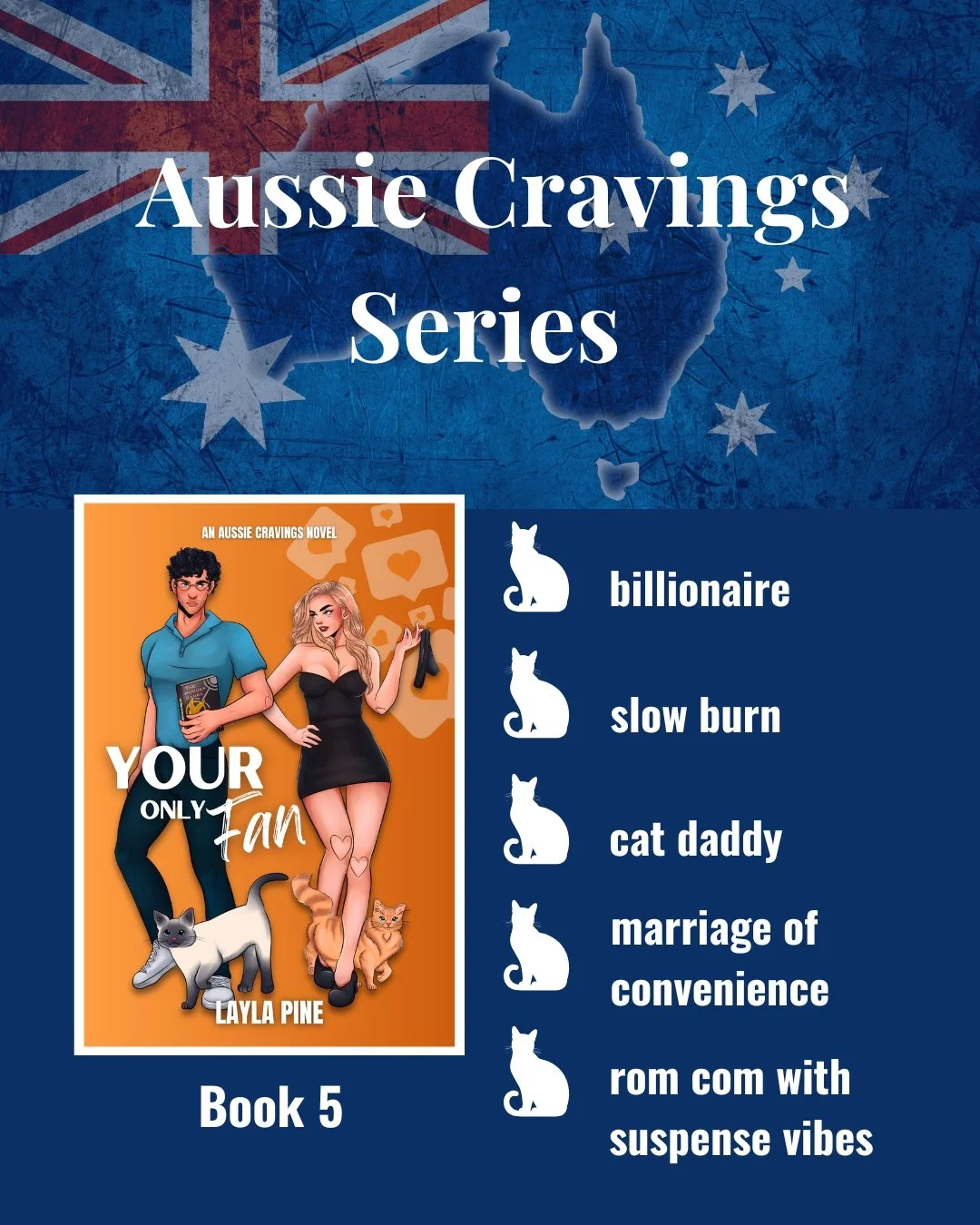Even though Aussie Author April is drawing to a close, Layla Pine's Aussie Cravings series is not!

While today we celebrate with what is currently published in the series, Your Only Fan is certainly not the last! Follow @laylapine_author to ensure y