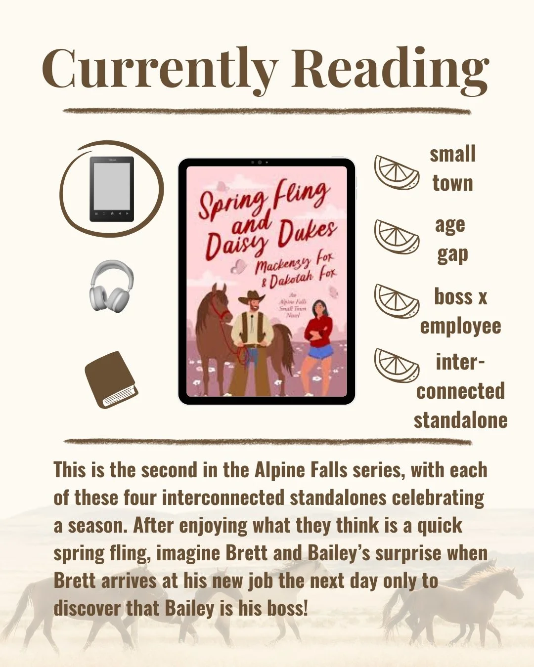 What better way to celebrate the spring season than with Spring Fling and Daisy Dukes by Mackenzy Fox and Dakotah Fox?! 

Although this is book 2 in what will be a four-book series celebrating the seasons, each can be read as a standalone. 

Thankful