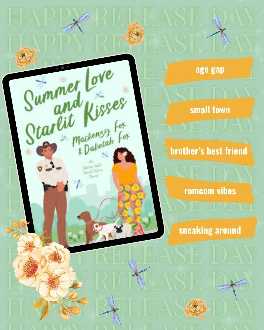 Today is the day that George and Izzy get their HEA with the release of Summer Love and Starlit Kisses by Mackenzy Fox and Dakotah Fox!

Even though it&rsquo;s the third of the four in this seasonal series, it can be read as a standalone.

Congratula