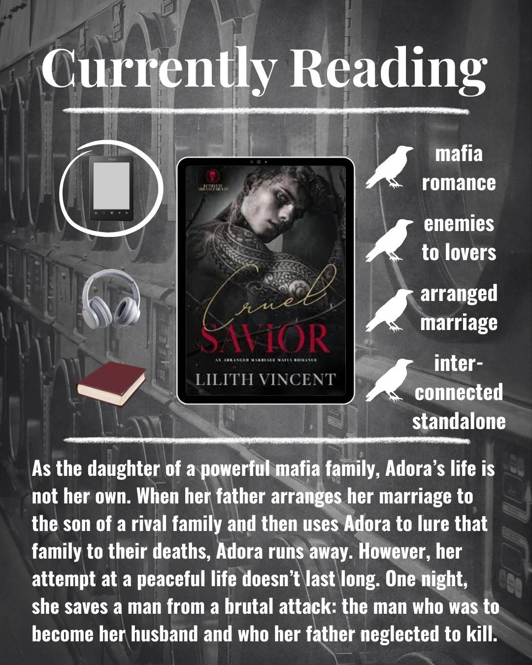 Cruel Savior by Lilith Vincent is book 1 in her three-book series of interconnected standalones, and I downloaded it immediately after finishing book 2, Forbidden Vow.

From the first page, A Note to Readers, I knew this story would be both brutal an