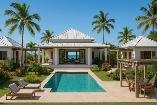 Early concept visualization for a current consulting project and potential three-unit micro-resort development in the Caribbean. We&rsquo;re using AI at the front end of the design process to quickly test massing, spatial relationships, and overall e