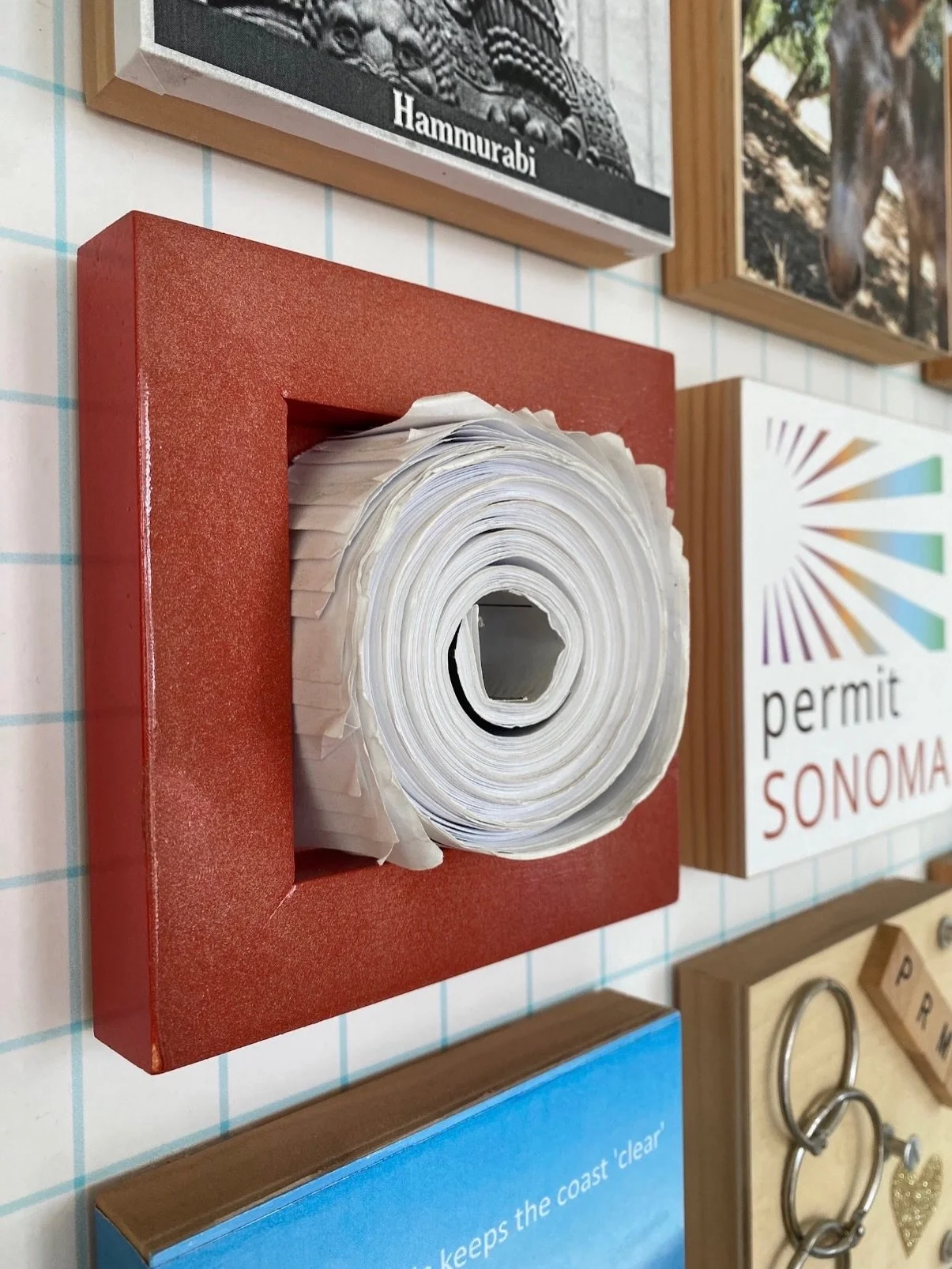 ART IN ARCHITECTURE:

A trip to Permit Sonoma to verify zoning requirements.

An unexpected GALLERY 🖼️ ART WALL full of creativity &amp; wit.

The installation was created by employees from the various departments, each designing a &ldquo;block&rdqu