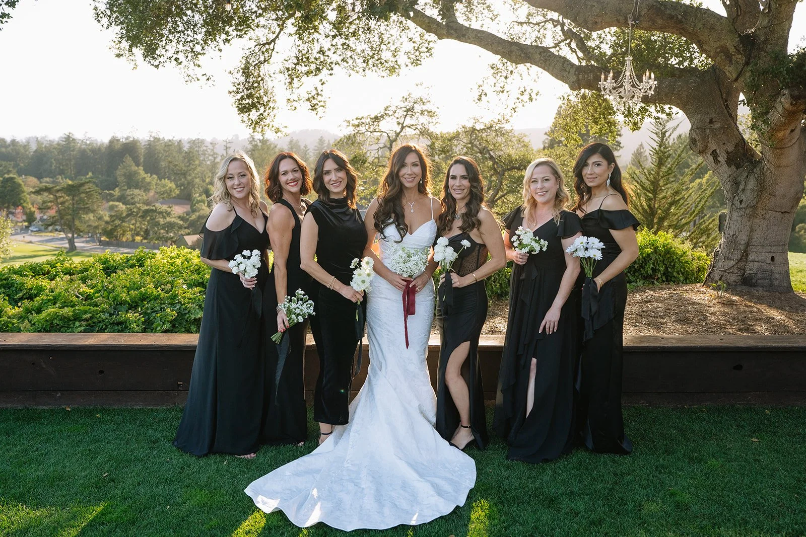 Hollins House wedding. Santa Cruz California. Bridal bouquet, bridesmaids bouquets. 