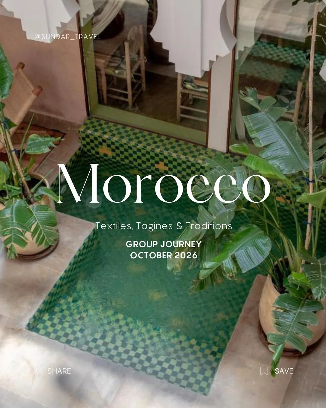 Hi friends,

With the end of 2025 fast approaching, I&rsquo;m already dreaming up some truly special group journeys for 2026 🙏

Here&rsquo;s a first glimpse into a Morocco Group Journey set for late October 2026. Picture wandering the souks of Marra