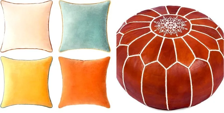 Boho Pillows & Poufs
