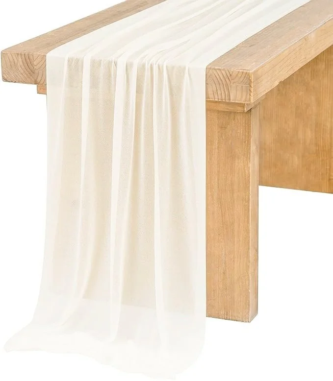 Ivory Chiffon Table Runner