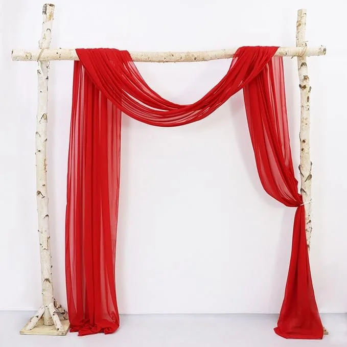 Red Chiffon Drapes