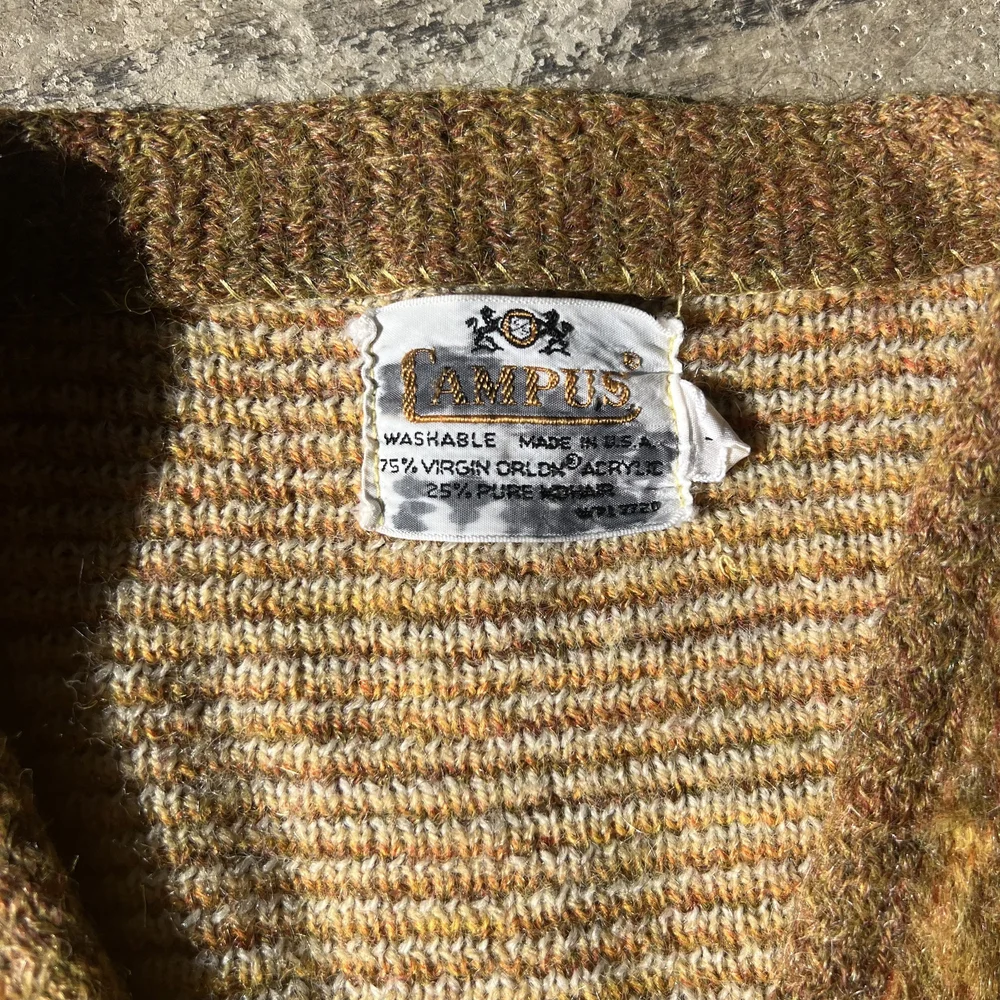 60s Mohair-Blend Plaid Campus Cardigan — HERONS VINTAGE