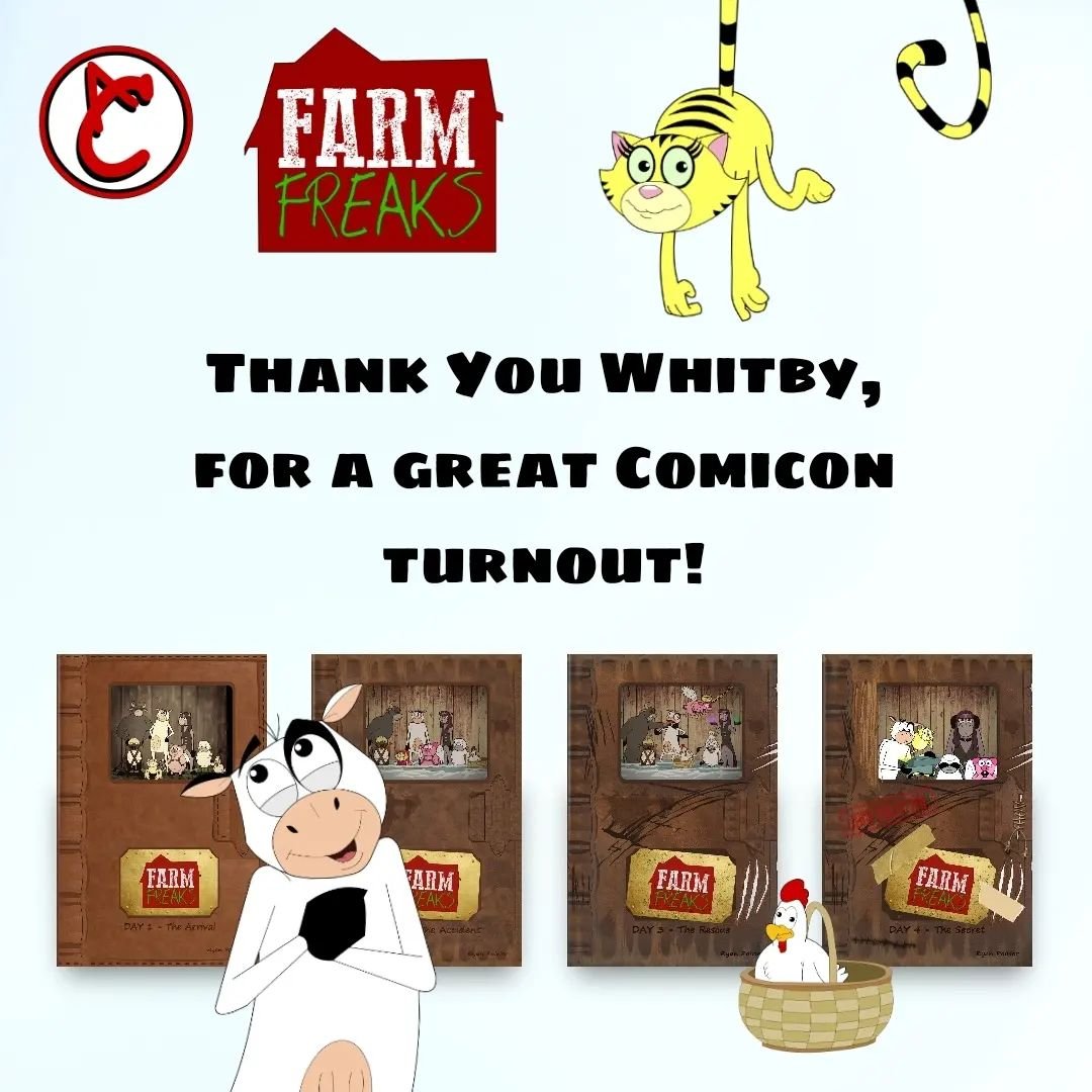 🎉📢Thank you #whitby for a great Comicon turnout, and to all those who came by the #accidentalcreations table! 🐮 #farmfreaks was once again a popular pick-up! (almost sold out of the inventory I brought with me!☺️). Accidental Creations will be hea