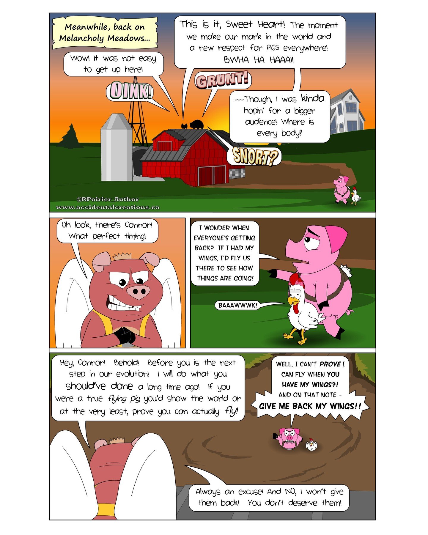 Pigs were meant to fly! A new scene from my next book in the Farm Freaks saga! Finally nearing the end of this 5 of 7 books - a long but fun journey! 
Farm Freaks: Day 5 - The Festival, available soon! Get your copy of the first 4 Days (books) and ca