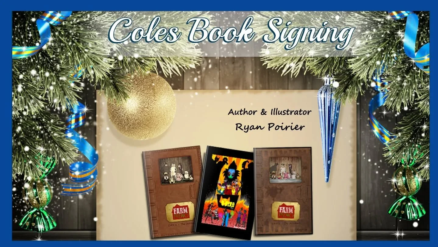 I&rsquo;ll be signing and selling copies of my graphic novels Farm Freaks and the award-winning The Herd this Saturday, 11 AM&ndash;3 PM,  @coleslindsaysquare  in Lindsay Square Mall in Lindsay, Ont

If you&rsquo;re in the area, stop by, say hello, a