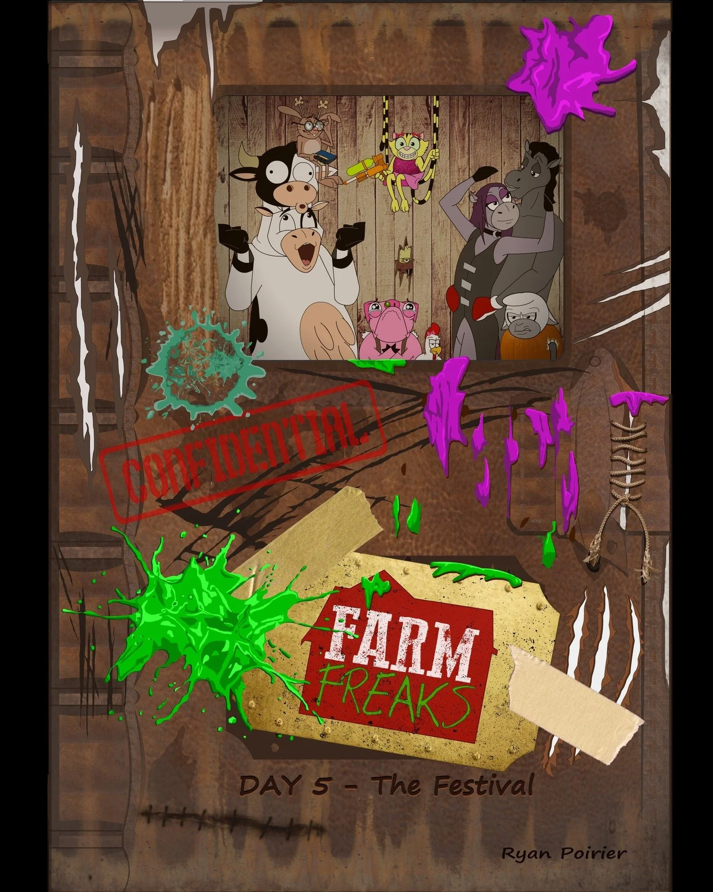 Farm Freaks Day 5 - The Festival

The Fall Festival is finally here, and the crops are BOOMING! ...Literally! 
Morgan's spell that saved the farm and super-sized the crops has backfired, 
causing them to explode in a sticky, stanky slime! It's now a 