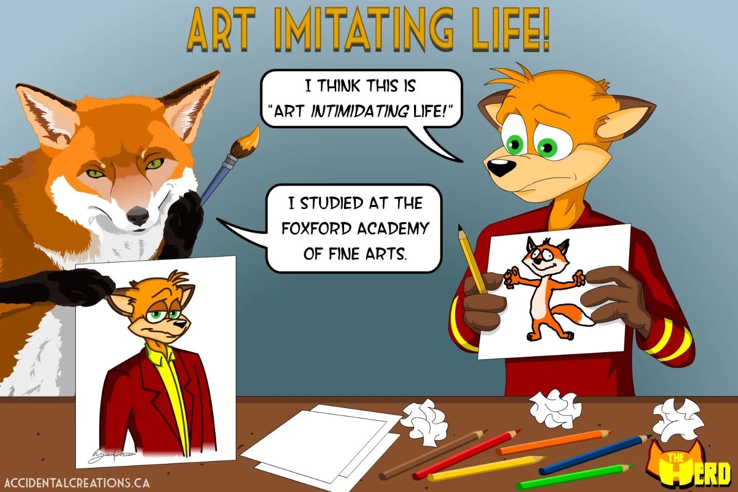 🦊"The Herd"🐰 An anthropomorphic superhero comedy about a city whose citizens find their powers (and problems) at the bottom of a bottle of contaminated fruit juice! Focused on a family of foxes and their friends who have also gained weird