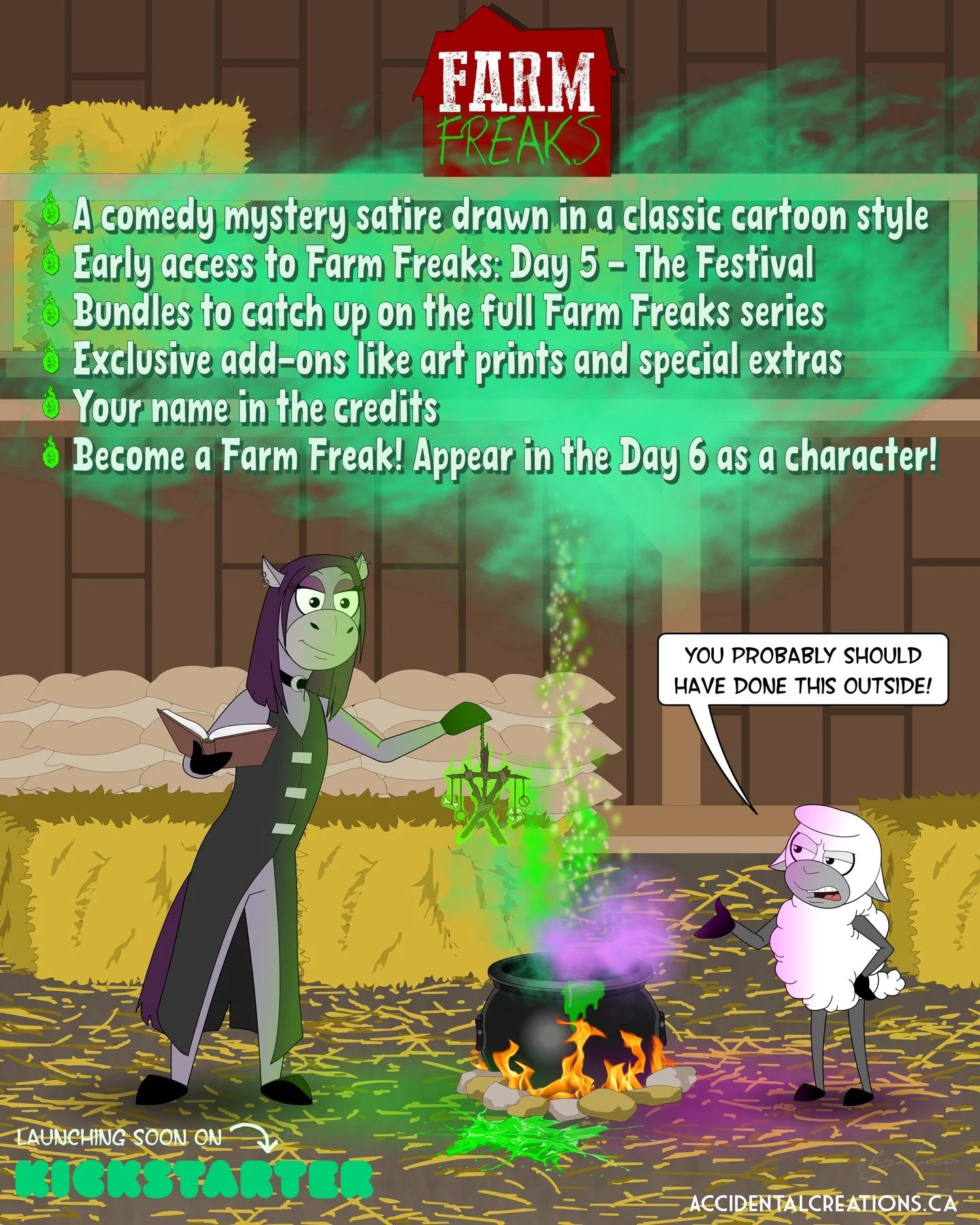 Morgan tried casting a spell&hellip;
Now the rewards are out of control!

🎭 A comedy mystery satire drawn in a classic cartoon style
📖 Early access to Farm Freaks: Day 5 - The Festival
📚 Bundles to catch up on the full Farm Freaks series
🎨 Exclus