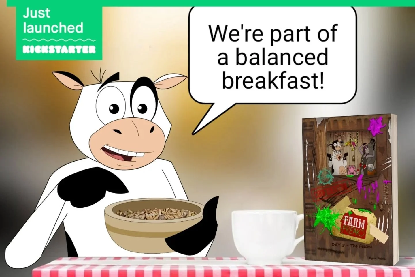 🥞 Part of a balanced breakfast.🍳
Curdled insists&hellip; and honestly, who are we to argue?

We&rsquo;re just 3 days into the campaign and already 27% funded &mdash; thank you so much for the incredible support so far! 🙌

🐄 What is Farm Freaks?
A