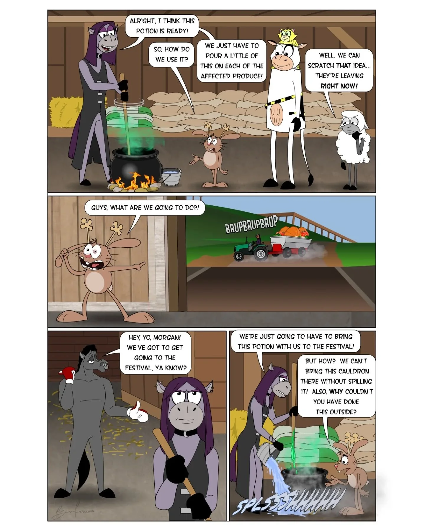 Never cast a cauldron conjuring spell while inside a barn... It gets really smokey!

We&rsquo;re continuing the preview from Farm Freaks: Day 5 &ndash; The Festival &mdash; and things are already starting to escalate.
(Part 2)

🐄 What is Farm Freaks