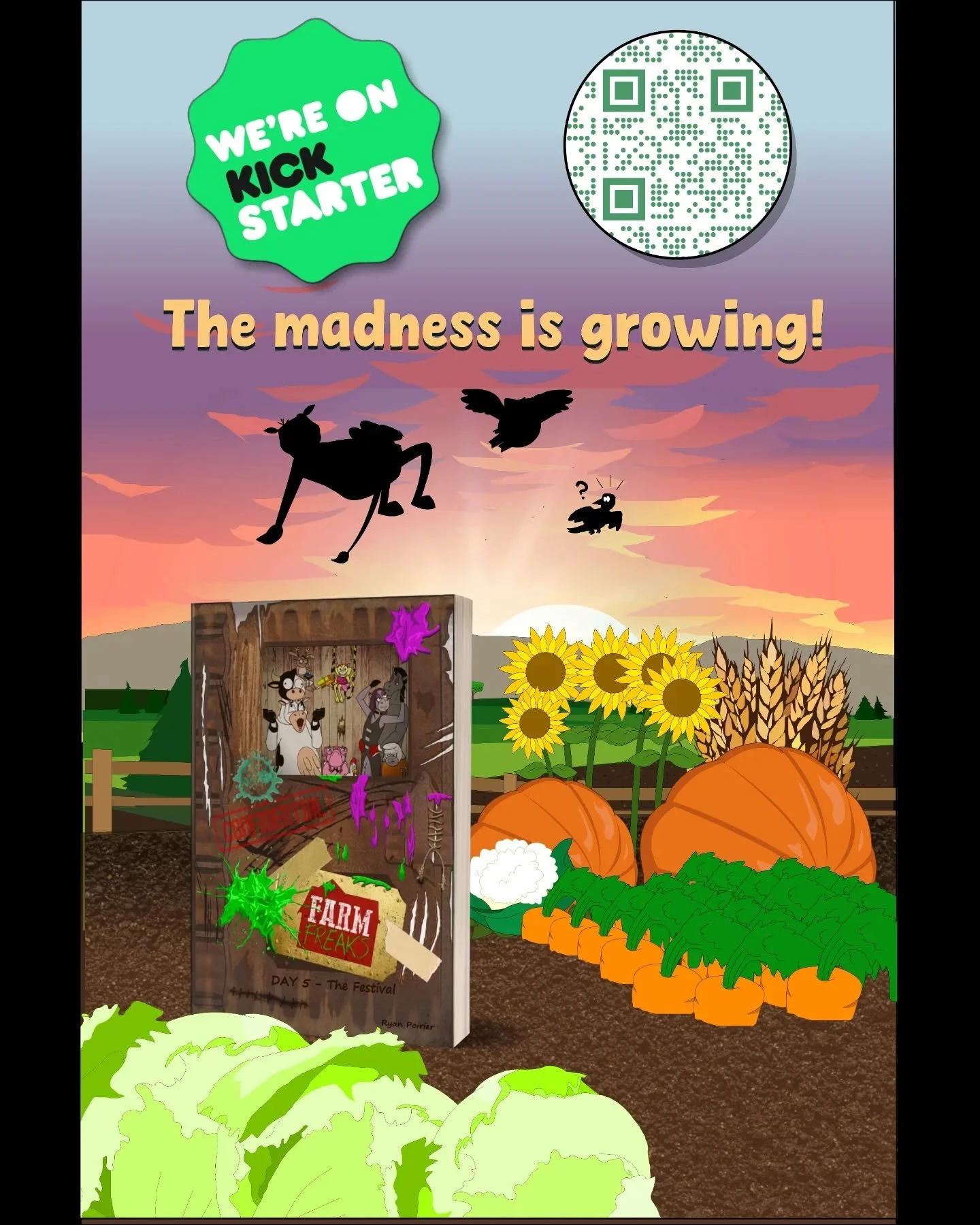 🐮The Madness is Growing!🌀

🎇We&rsquo;ve officially reached our goal&mdash;and somehow, it&rsquo;s still growing&hellip;🌿

💫Every bit beyond the goal goes right back into Farm Freaks&mdash;helping fund more prints and getting this story into more