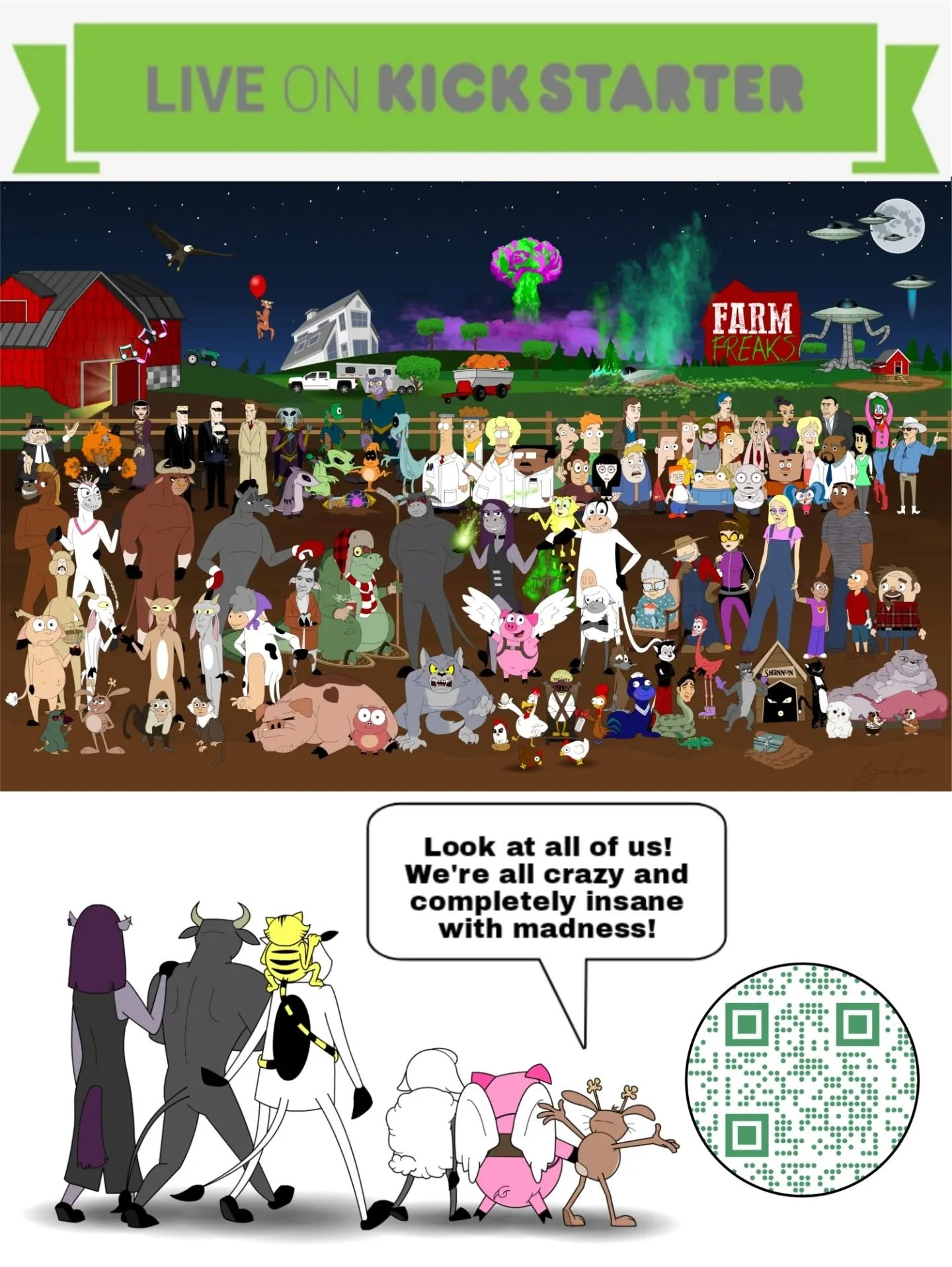 😵&zwj;💫We're all a little Crazy and completely Insane with Madness! Especially this cast of characters who all make their mark in Melancholy Meadows!

🚜 FARM FREAKS - 🐮 A chain-of-events comedy mystery about a family of chaotic farm animals who f