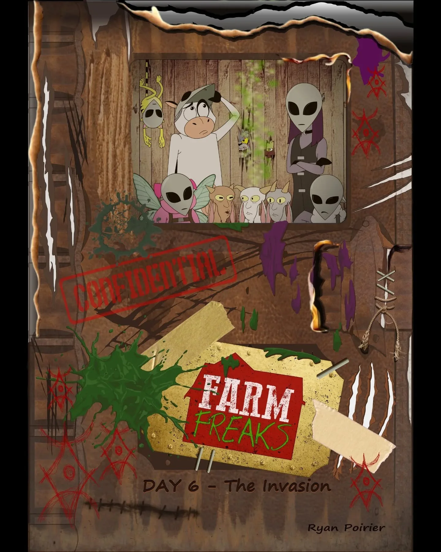 🫟Onto the next!📖
 🚜Farm Freaks Day 6 - The Invasion 👽 is now in production!  New problems, new mysteries, and new Freaks!

🚨The rewards for the Kickstarter campaign are being sent for print! Art, stickers, and most importantly - 🐮Farm Freaks Da