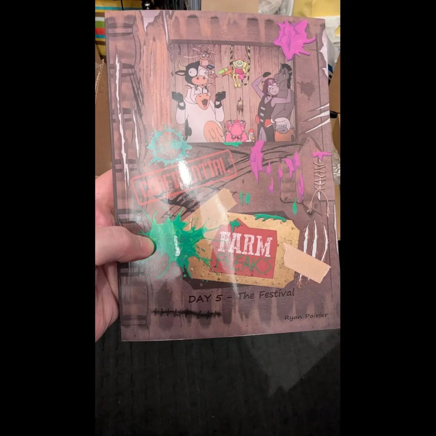 Farm Freaks Day 5: The Festival is officially in print!! Thank you to all who backed and showed support for this successful Kickstarter campaign!
Ahead of schedule, I'll be sending the ordered books out today! 

Huge shout out to @studiocomix for the