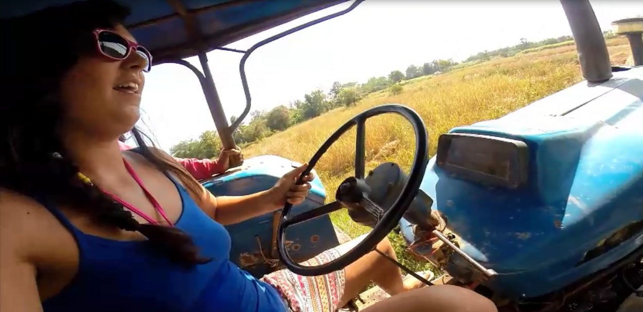 The day I learned to drive a tractor in a rice field