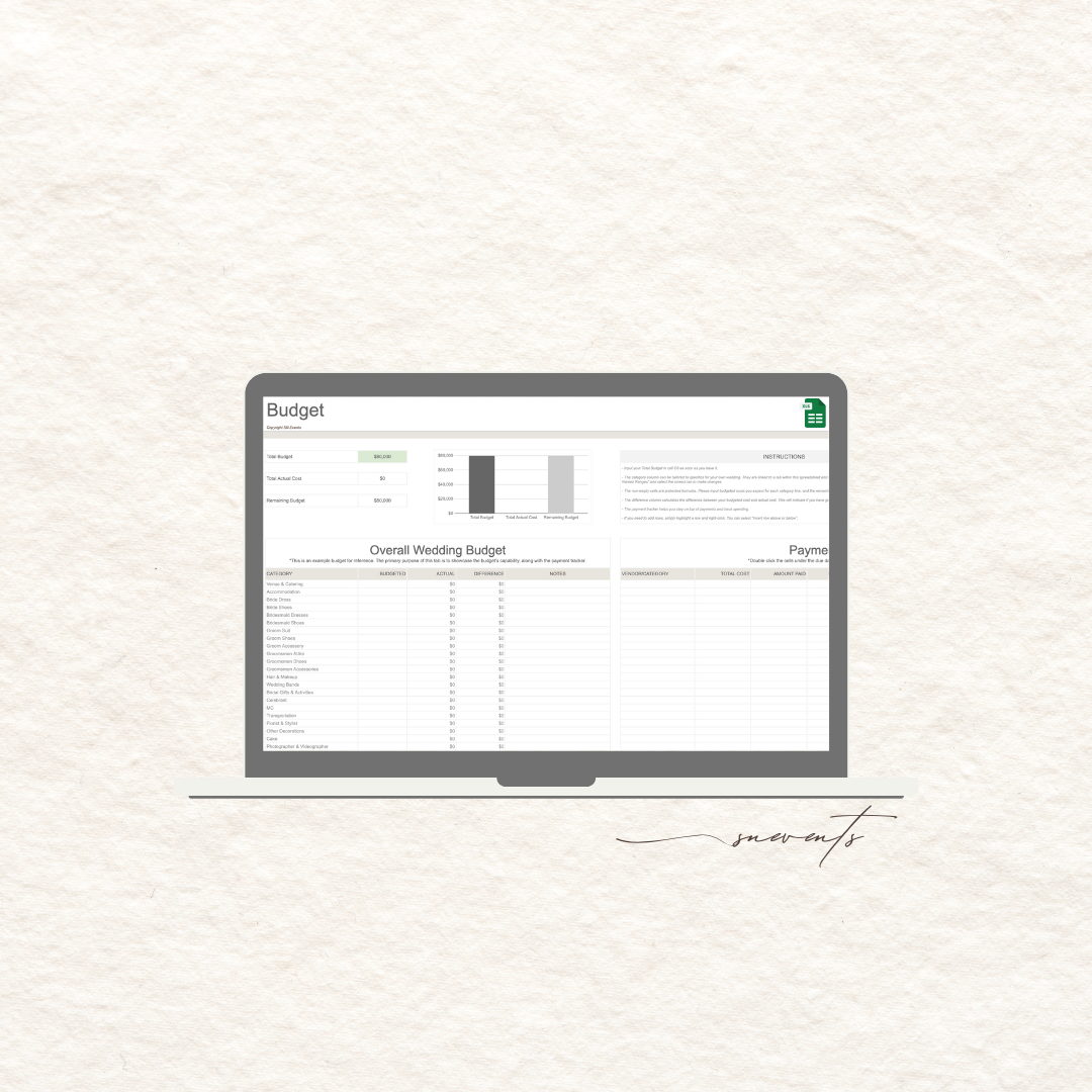 Digital Wedding Planner Template