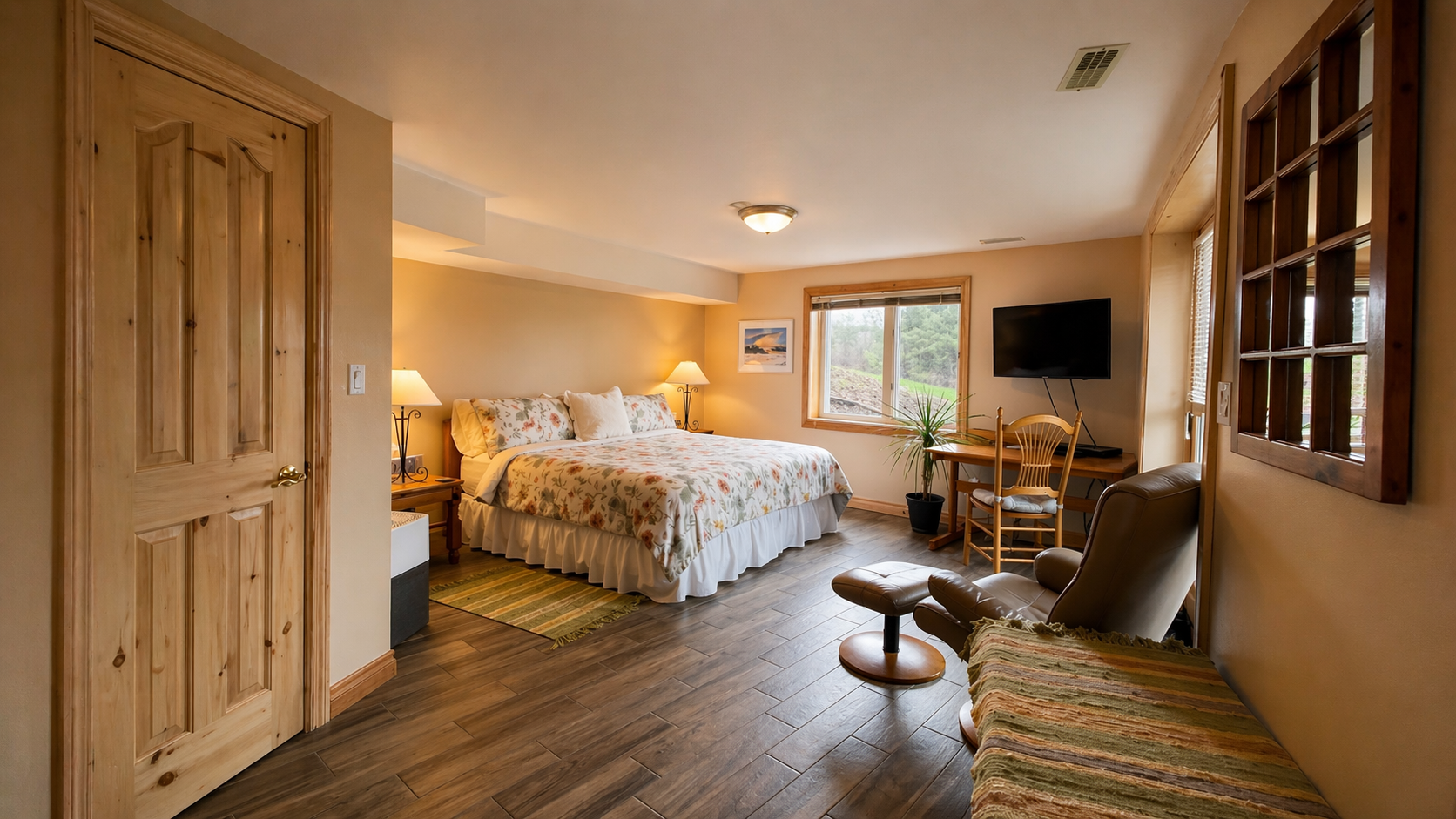 Terrace Room at Chalet Recording Studio, featuring a king bed