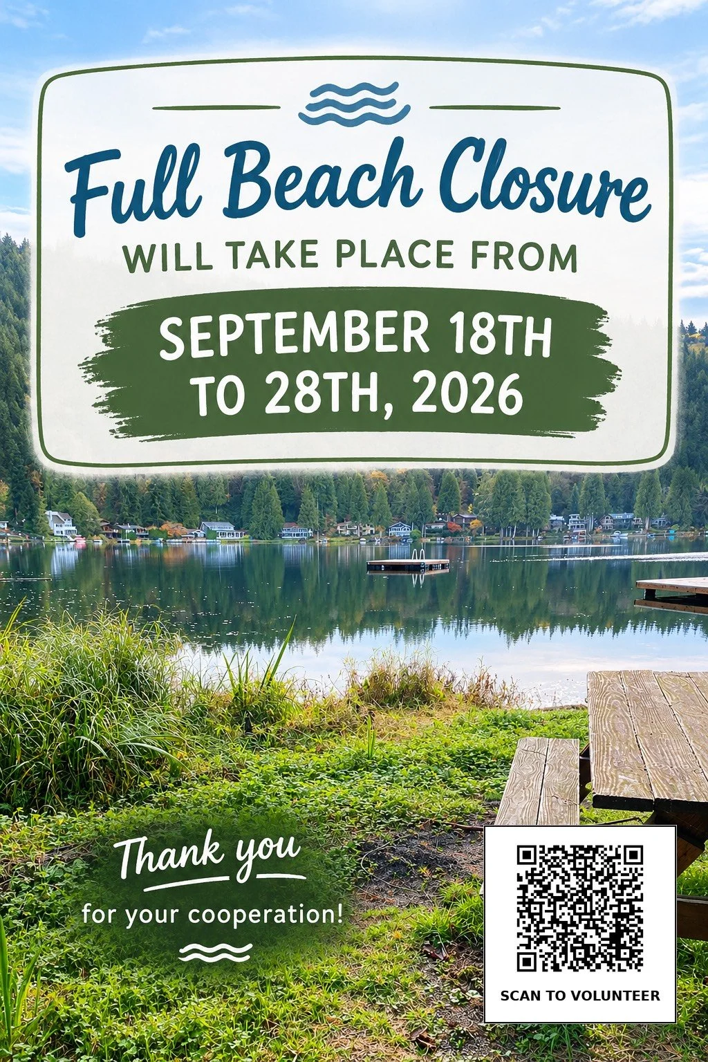 COMMUNITY BEACH CLOSURE 18th-28th