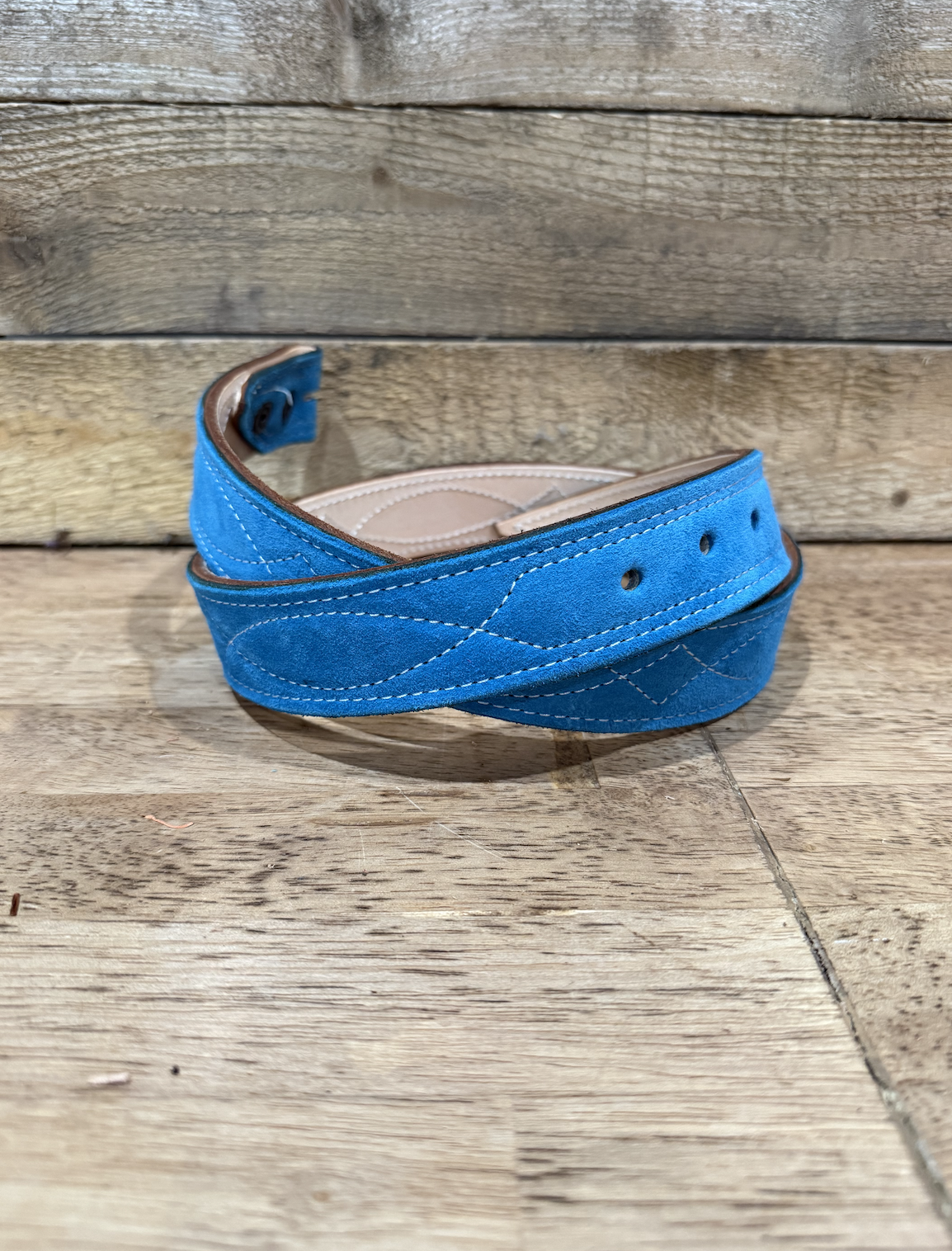 Turquoise Gun Slinger Stitched Belt- 36"